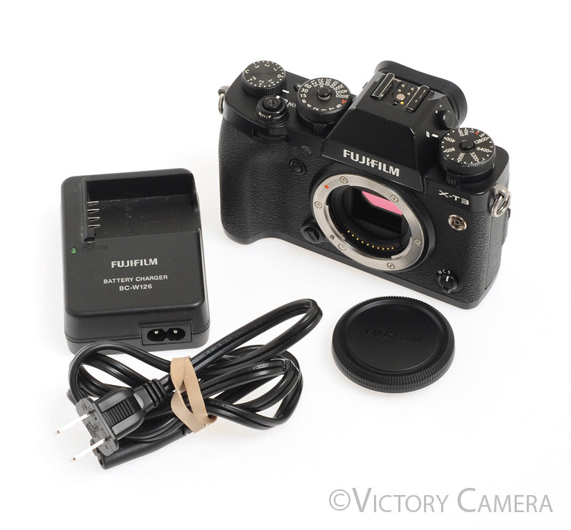 FUJI Fujifilm X-T3 XT3 26.1MP Black Mirrorless Camera Body -Clean-