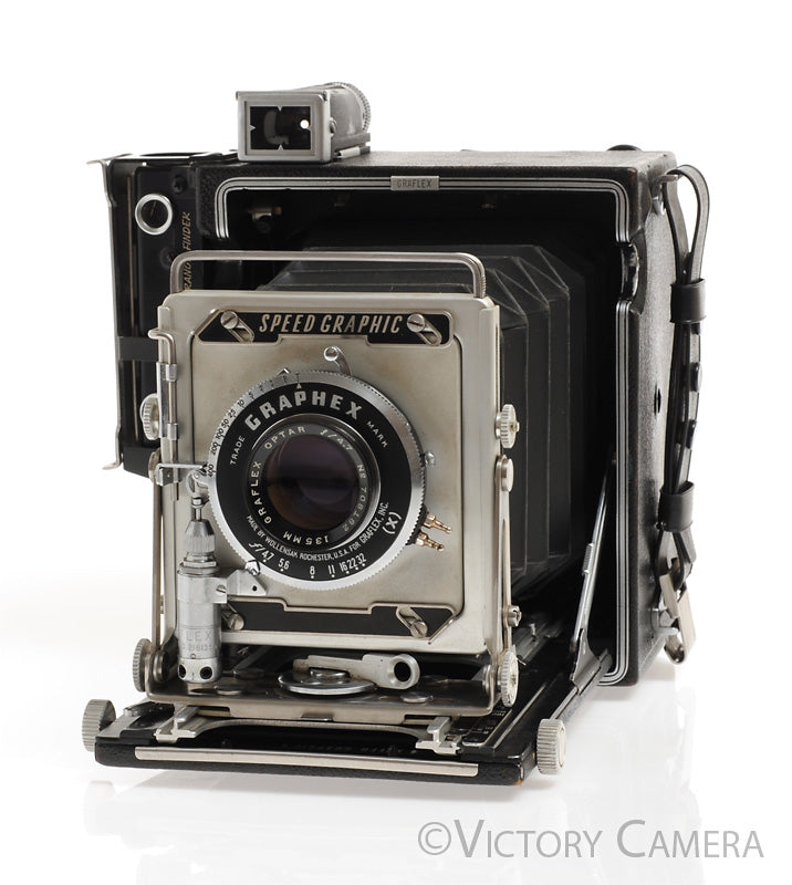 Graflex Speed Graphic 4x5 View Camera w/ 135mm F4.7 Optar Lens