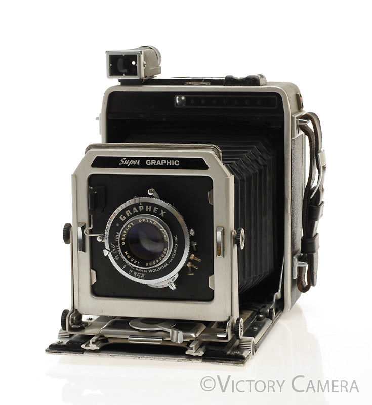 Graflex Super Graphic 4x5 Field Camera w/ Optar 135mm f4.7 Lens [EXC-] - Victory Camera