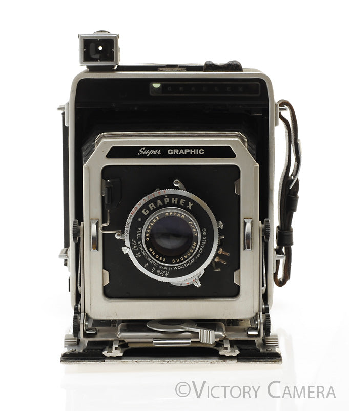 Graflex Super Graphic 4x5 Field Camera w/ Optar 135mm f4.7 Lens [EXC-] - Victory Camera