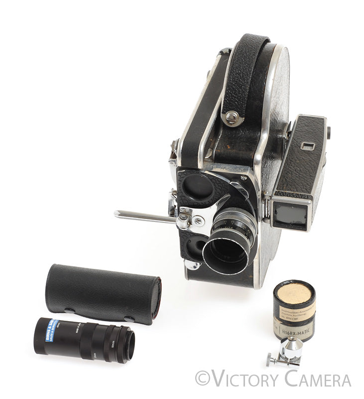 Paillard Bolex H16 Reflex 16mm Movie Camera w/ 25mm f1.5 Kern-Paillard Lens + Case - Victory Camera