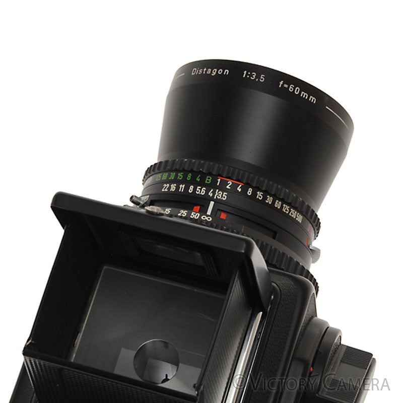 Hasselblad 500c/m 500cm Black Camera 60mm T* F3.5  Lens A12 WLF [EXC+] - Victory Camera