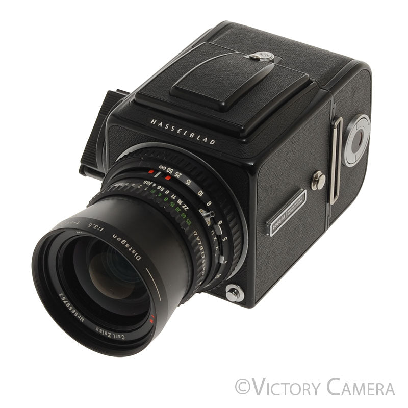 Hasselblad 500c/m 500cm Black Camera 60mm T* F3.5  Lens A12 WLF [EXC+] - Victory Camera