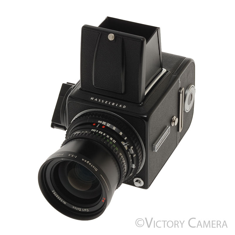 Hasselblad 500c/m 500cm Black Camera 60mm T* F3.5  Lens A12 WLF [EXC+] - Victory Camera