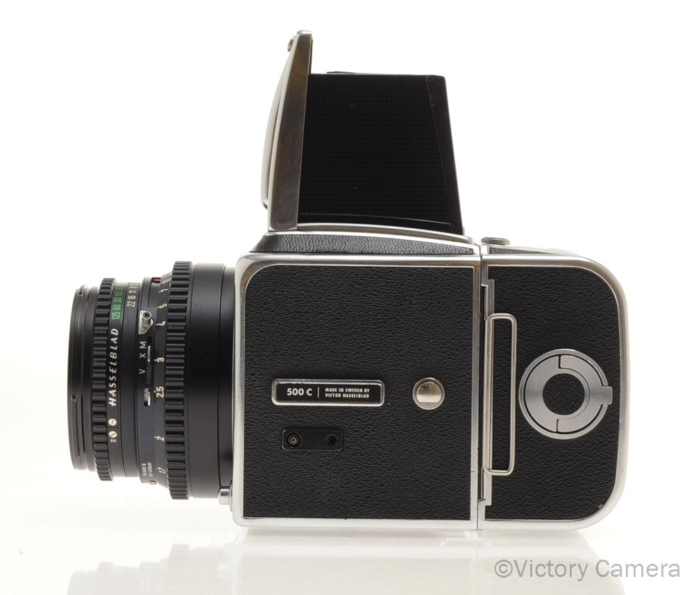 Hasselblad 500c Chrome Medium Format Camera w/ 100mm Planar Lens 12 Back WLF [EXC+]