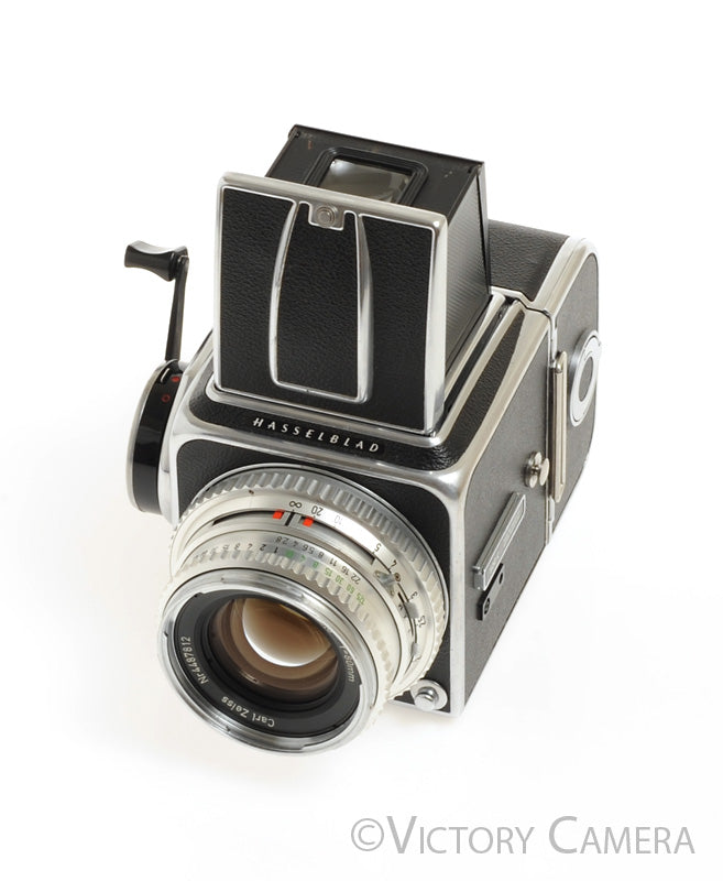 Hasselblad 500c Chrome Medium Format Camera w/ 80mm C Lens 12 Back WLF [EXC+] - Victory Camera