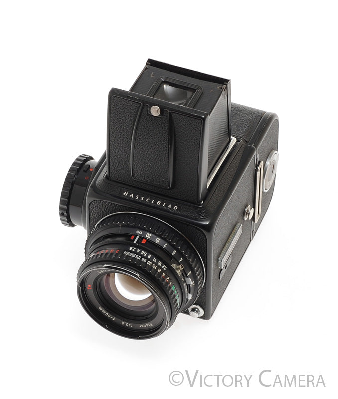 Hasselblad 500c/m 500cm Black Camera 80mm T* Lens A12 WLF  [EXC] - Victory Camera