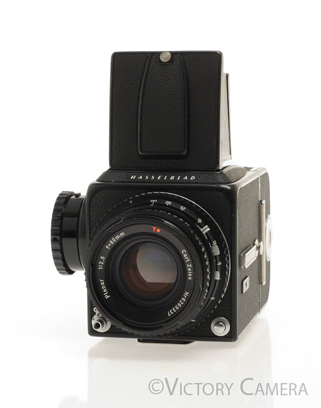 Hasselblad 500c/m 500cm Black Camera 80mm T* Lens A12 WLF -New Seals- [EXC+] - Victory Camera