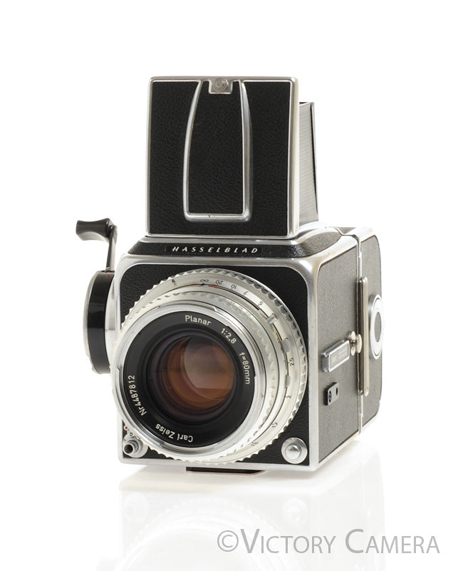 Hasselblad 500c Chrome Medium Format Camera w/ 80mm C Lens 12 Back WLF [EXC+] - Victory Camera