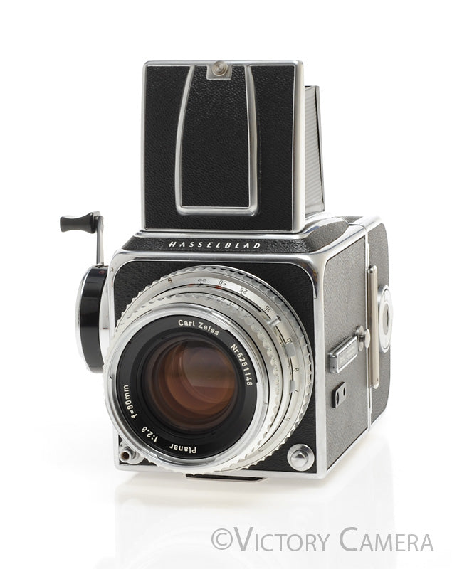 Hasselblad 500 c(/m) Early Version Chrome Camera w/ A12 Back 80mm f2.8 [EXC] - Victory Camera