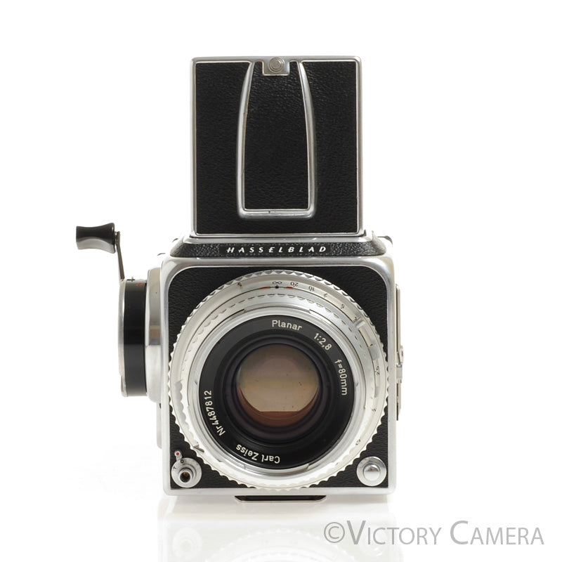 Hasselblad 500c Chrome Medium Format Camera w/ 80mm C Lens 12 Back WLF [EXC+] - Victory Camera