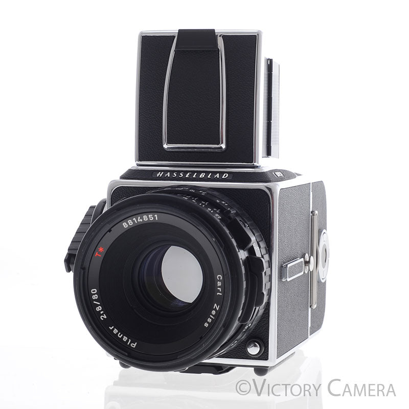 Hasselblad 501cm Chrome Camera w/ 80mm f2.8 CB T* Lens A12 Back WLF [EXC+]