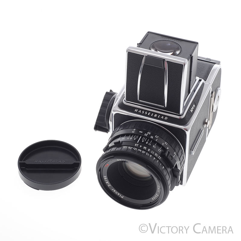 Hasselblad 501cm Chrome Camera w/ 80mm f2.8 CB T* Lens A12 Back WLF [EXC+]