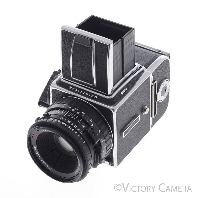 Hasselblad 501cm Chrome Camera w/ 80mm f2.8 CB T* Lens A12 Back WLF [EXC+]