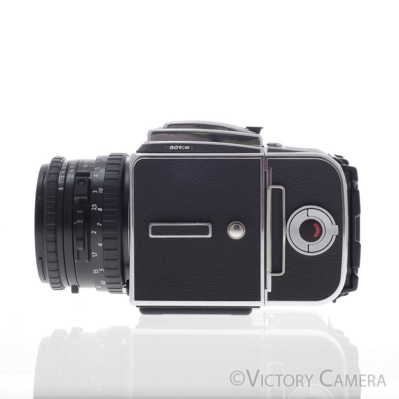 Hasselblad 501cm Chrome Camera w/ 80mm f2.8 CB T* Lens A12 Back WLF [EXC+]