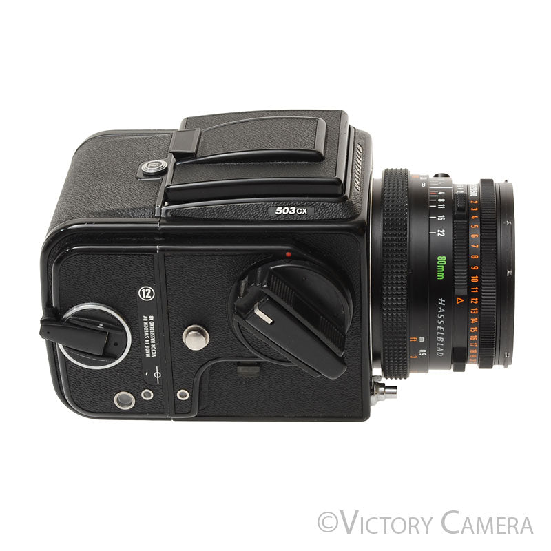 Hasselblad 503CX Black Camera w/ 80mm f2.8 CB T* Lens A12 Back  [EXC+] - Victory Camera