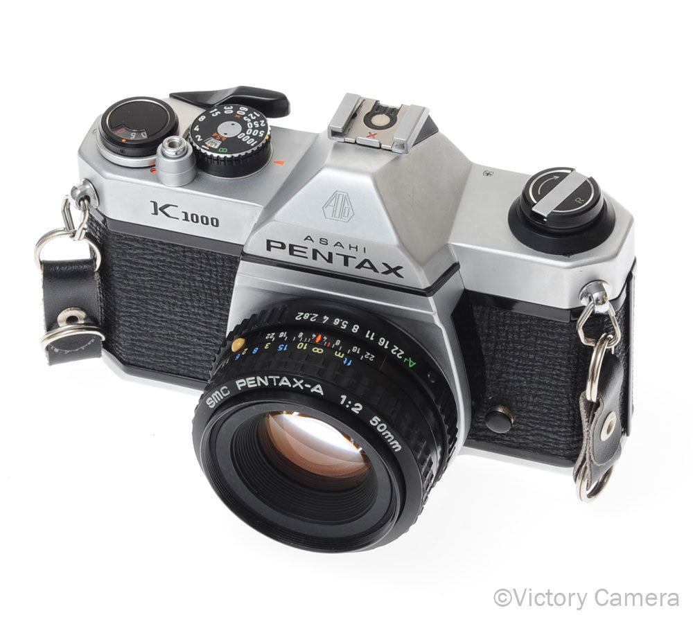 Pentax K1000 Chrome 35mm Film Camera w/ 50mm f2 Lens [EXC+] image 2