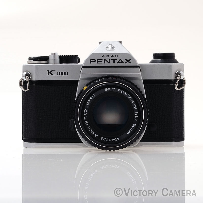 Pentax K1000 Chrome 35mm Film Camera w/ 50mm f1.7 Lens  [EXC] - Victory Camera
