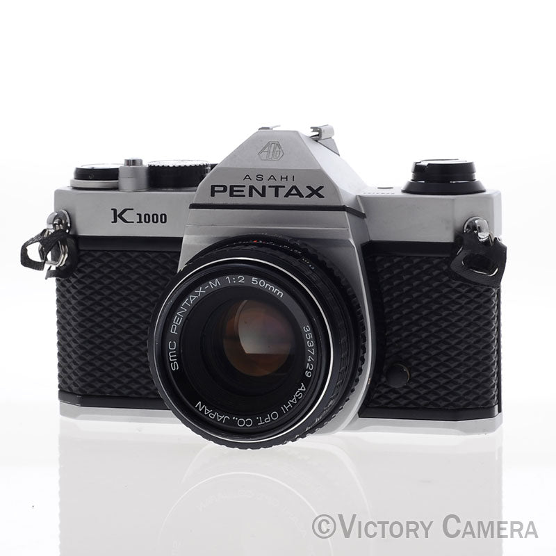 Pentax K1000 Chrome 35mm Film Camera w/ 50mm f2 Lens [EXC] - Victory Camera