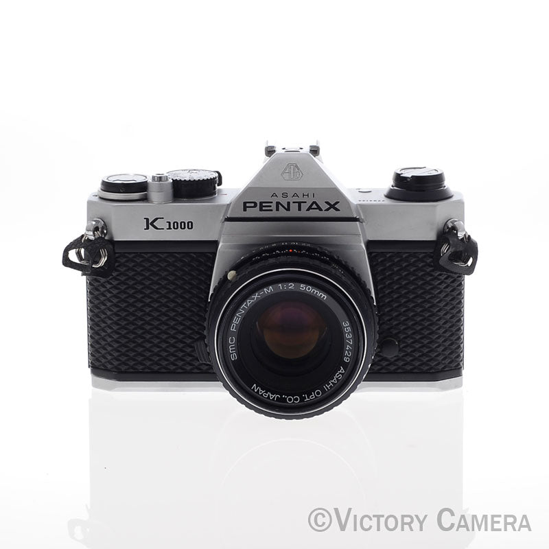 Pentax K1000 Chrome 35mm Film Camera w/ 50mm f2 Lens [EXC] - Victory Camera