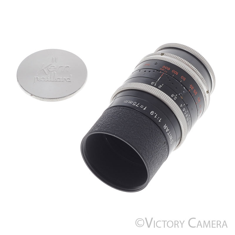 Kern-Paillard Switar Bolex 75mm f1.9 C Mount Cine Lens [EXC] - Victory Camera