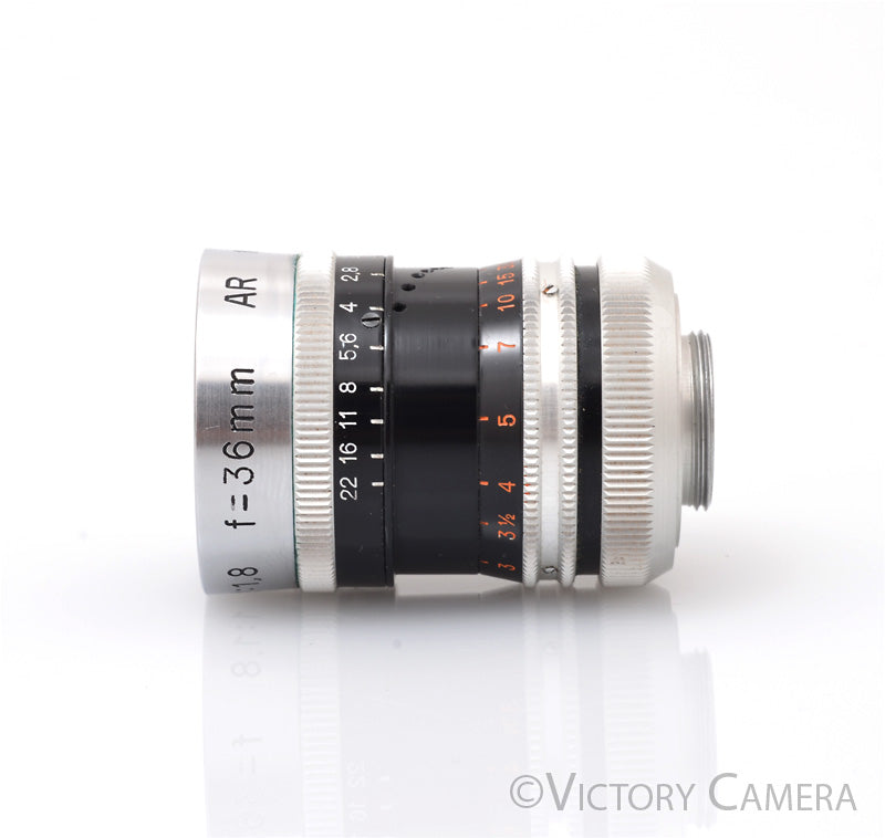 Kern Paillard Switar 36mm f1.8 D Mount Lens [EXC-]
