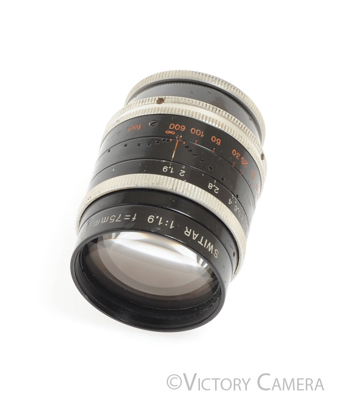 Kern-Paillard Switar Bolex 75mm F1.9 C Mount Cine Lens - Victory Camera