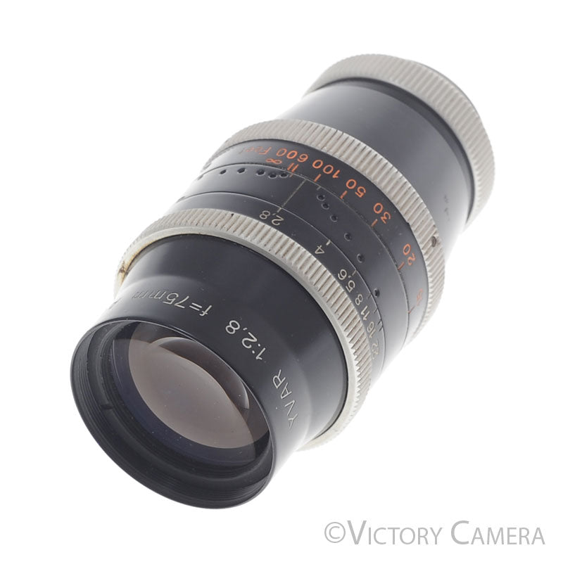 Kern-Paillard YVAR 75mm f2.8 AR Bolex C Mount Cine Lens [EXC] image 1