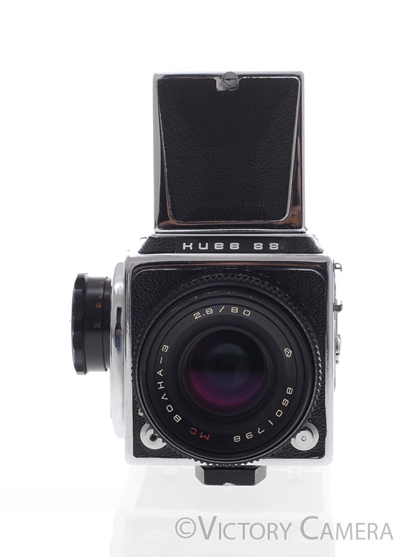Kiev 88 Medium Format 6x6 SLR MC Volna-3 80mm f2.8 Lens 120 Back WLF [EXC] - Victory Camera