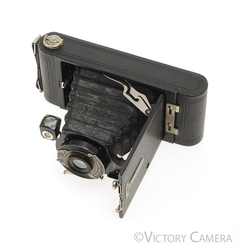 A close-up of a Vintage Eastman Kodak Folding Pocket Camera No. 1A from A close-up of a Vintage Eastman Kodak Folding Pocket Camera No. 1A from