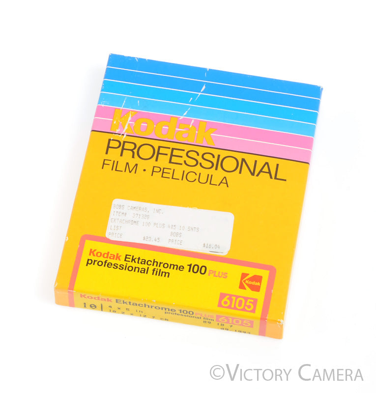 Kodak 4x5 Ektachrome 100 Plus 6105 Large Format Film box of ~10 -Expired 1993- [Good] - Victory Camera