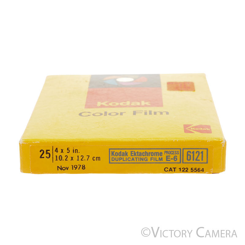 Kodak 25x Ektachrome 100 6121 4x5 Film -Unopened, Exp.1978- [AS-IS] [AS-IS] - Victory Camera
