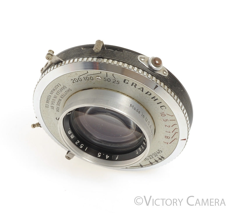 Kodak Ektar 152mm f4.5 4x5 Large Format Lens Graphic Shutter Kodak Ektar 152mm f4.5 4x5 Large Format Lens Graphic Shutter