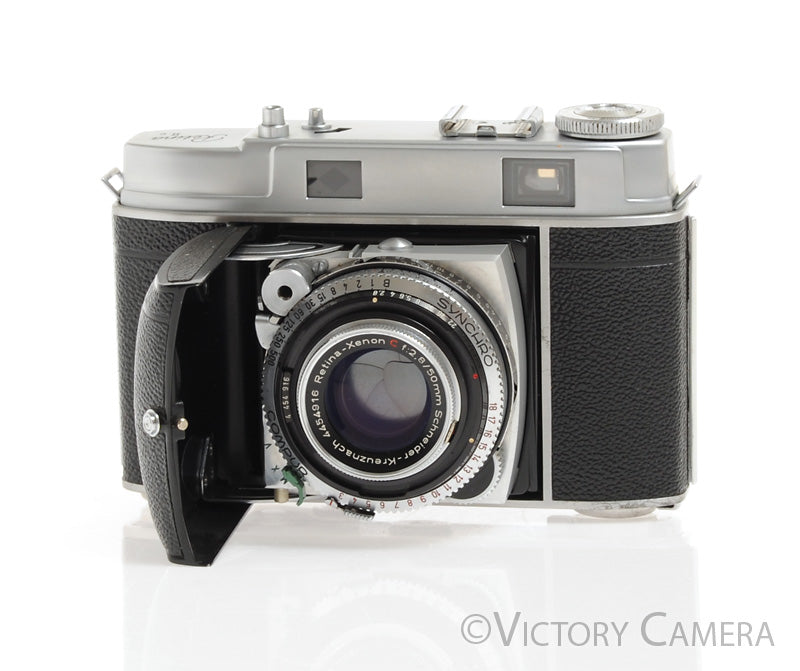Kodak Retina IIc Chrome Rangefinder Folder Camera with Xenon C 50mm f2.8 Lens - Victory Camera