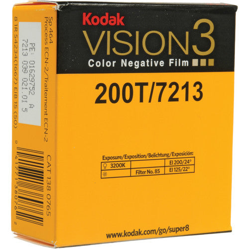 Kodak VISION3 200T Color Negative Film #7213 (Super 8, 50' Roll) - Victory Camera