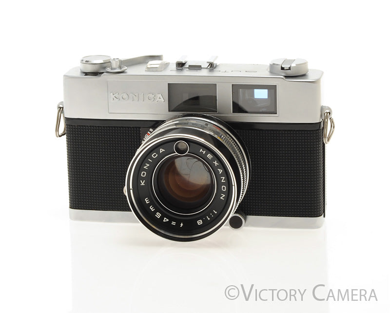 Konica Auto S2 Chrome 35mm Rangefinder w/ 45mm f1.8 Lens -New Seals- [EXC] - Victory Camera