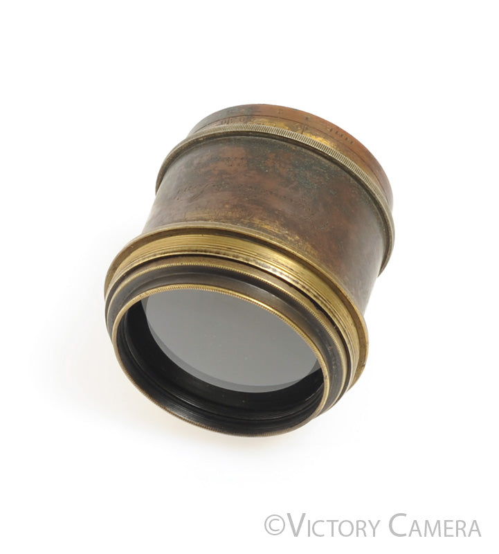 Lancaster and Son's 10" 4x5 View Camera Meniscus Brass Lens [EXC+] - Victory Camera