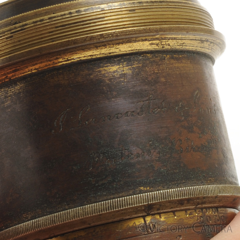 Lancaster and Son&#39;s 10&quot; 4x5 View Camera Meniscus Brass Lens [EXC+] - Victory Camera