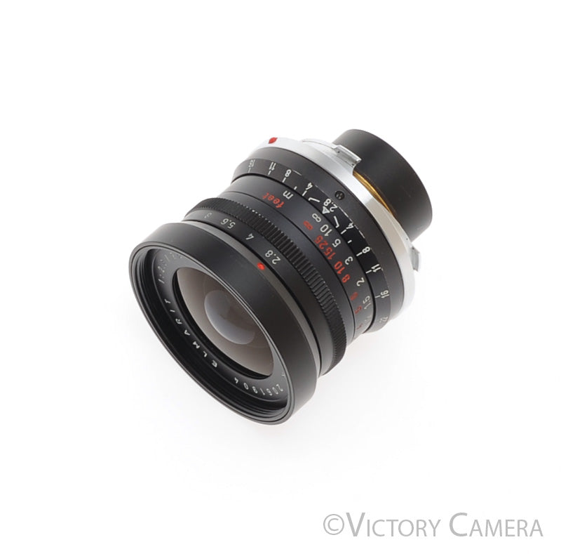 Leica Elmarit 28mm f2.8 V1 Metal Tab M Mount Lens Red Scale [EXC] - Victory Camera