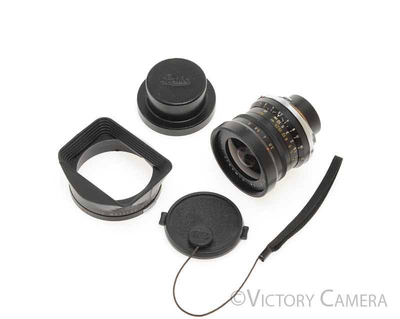 Leica Elmarit 28mm f2.8 V1 Metal Tab M Mount Lens w/ Shade -YYE CLA- [EXC+]