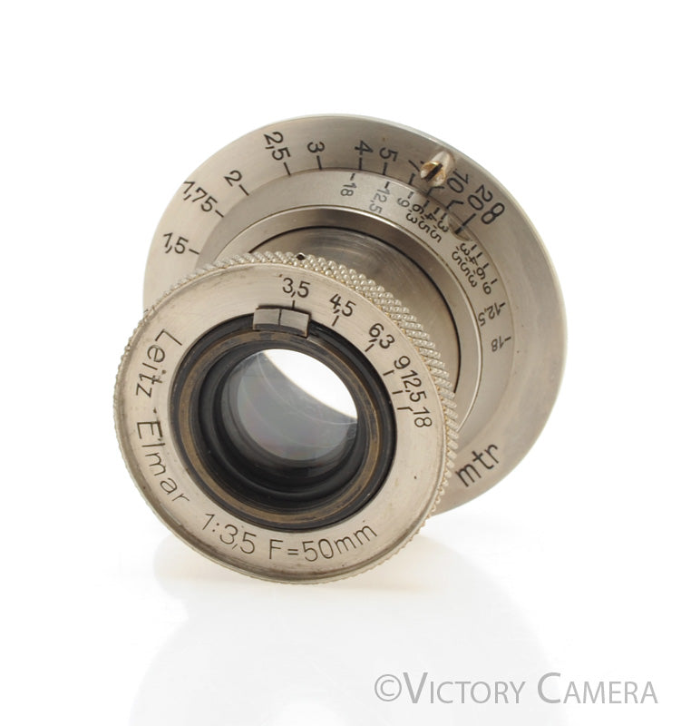 Leica Elmar Uncoated 5cm 50mm F3.5 L39 Mtr LTM Screw Mount Lens - Victory Camera
