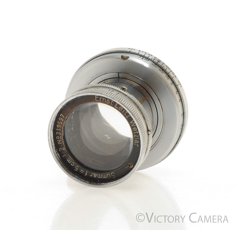 Leica Summar 5cm 50mm f2  LTM L39 Screw Mount Uncoated Lens [GOOD] - Victory Camera