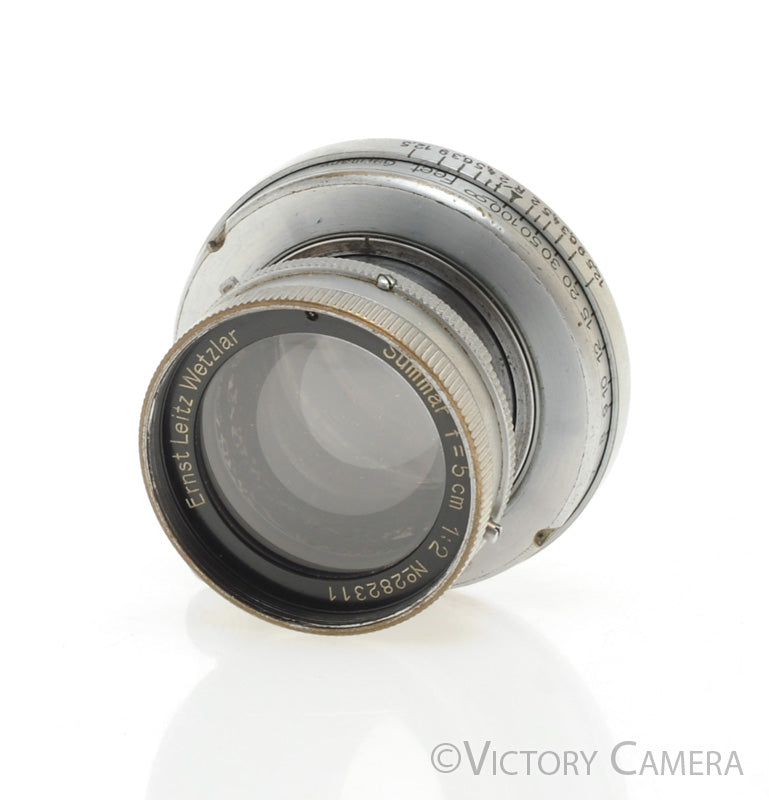 Leica Summar 5cm 50mm f2  LTM L39 Screw Mount Uncoated Lens [EXC] - Victory Camera