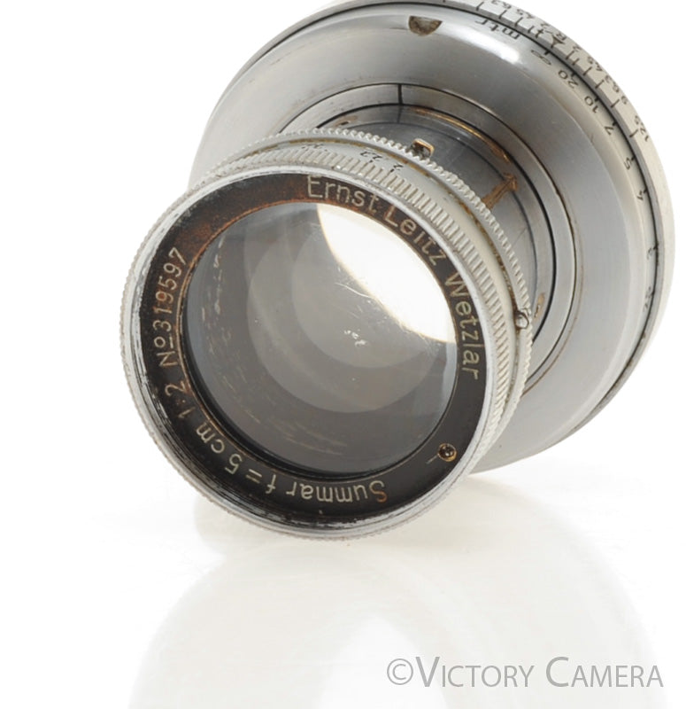 Leica Summar 5cm 50mm f2  LTM L39 Screw Mount Uncoated Lens [GOOD] - Victory Camera
