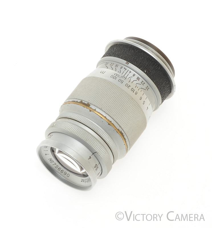 Leitz Leica Elmar 9cm 90mm f4 Chrome LTM Lens w/ Bubble [EXC-] - Victory Camera