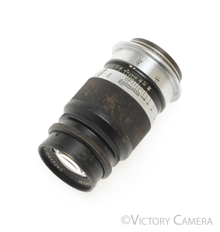 Leitz Leica Elmar 9cm 90mm f4 Black LTM Lens [EXC] - Victory Camera