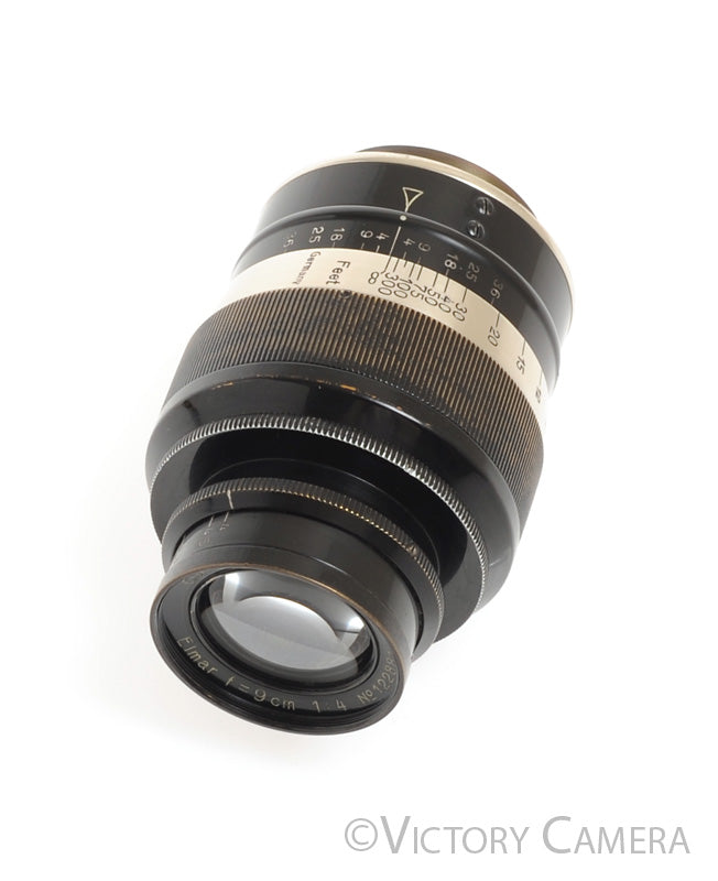 Leica Leitz 9cm 90mm f4 Elmar Black "Fat Version" LTM Screw Mount Lens [EXC] - Victory Camera