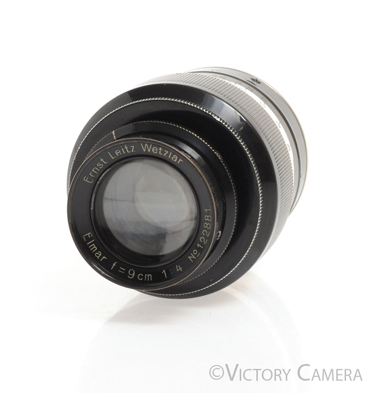 Leica Leitz 9cm 90mm f4 Elmar Black &quot;Fat Version&quot; LTM Screw Mount Lens