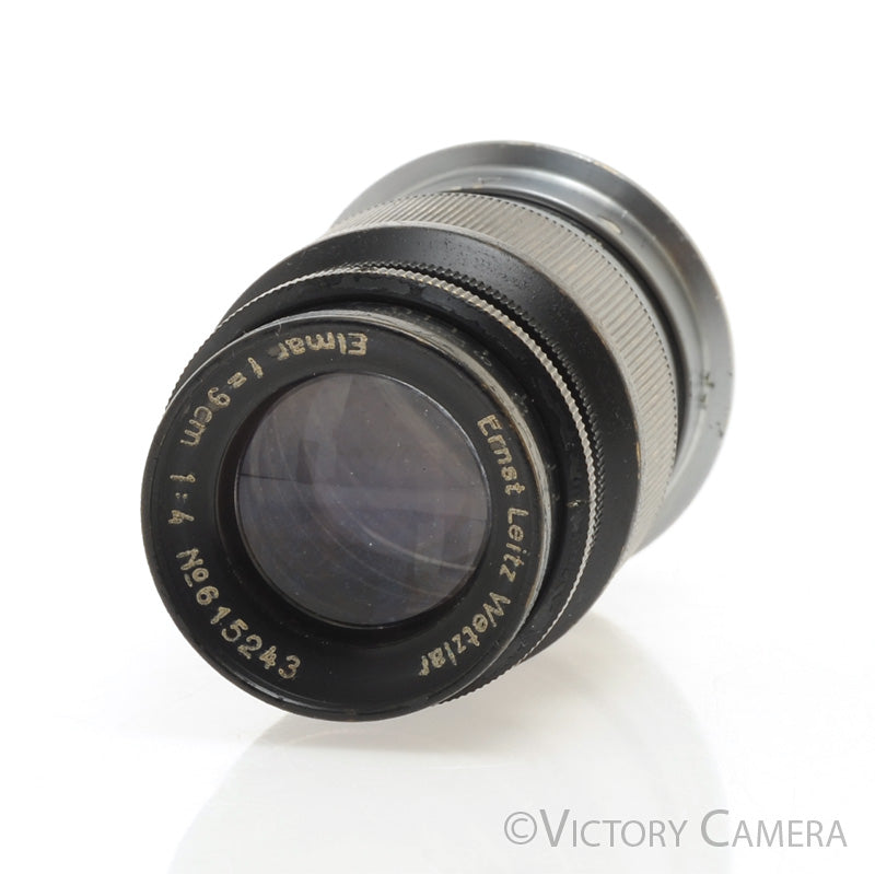 Leitz Leica Elmar 9cm 90mm f4 Black LTM Lens [EXC] - Victory Camera