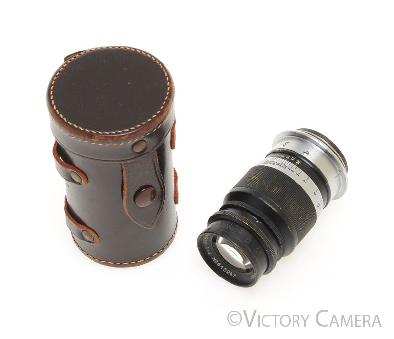 Leitz Leica Elmar 9cm 90mm f4 Black LTM Lens [EXC] - Victory Camera